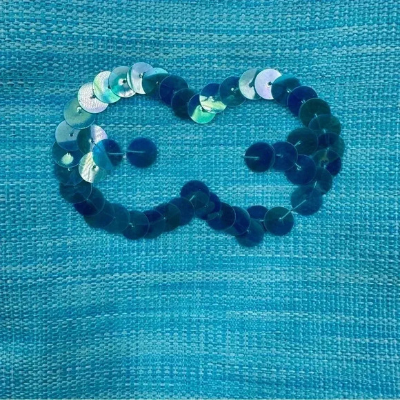 Escada Island Kiss Beach Bag Tote Light Blue Woven Two Handles - Picture 8 of 8